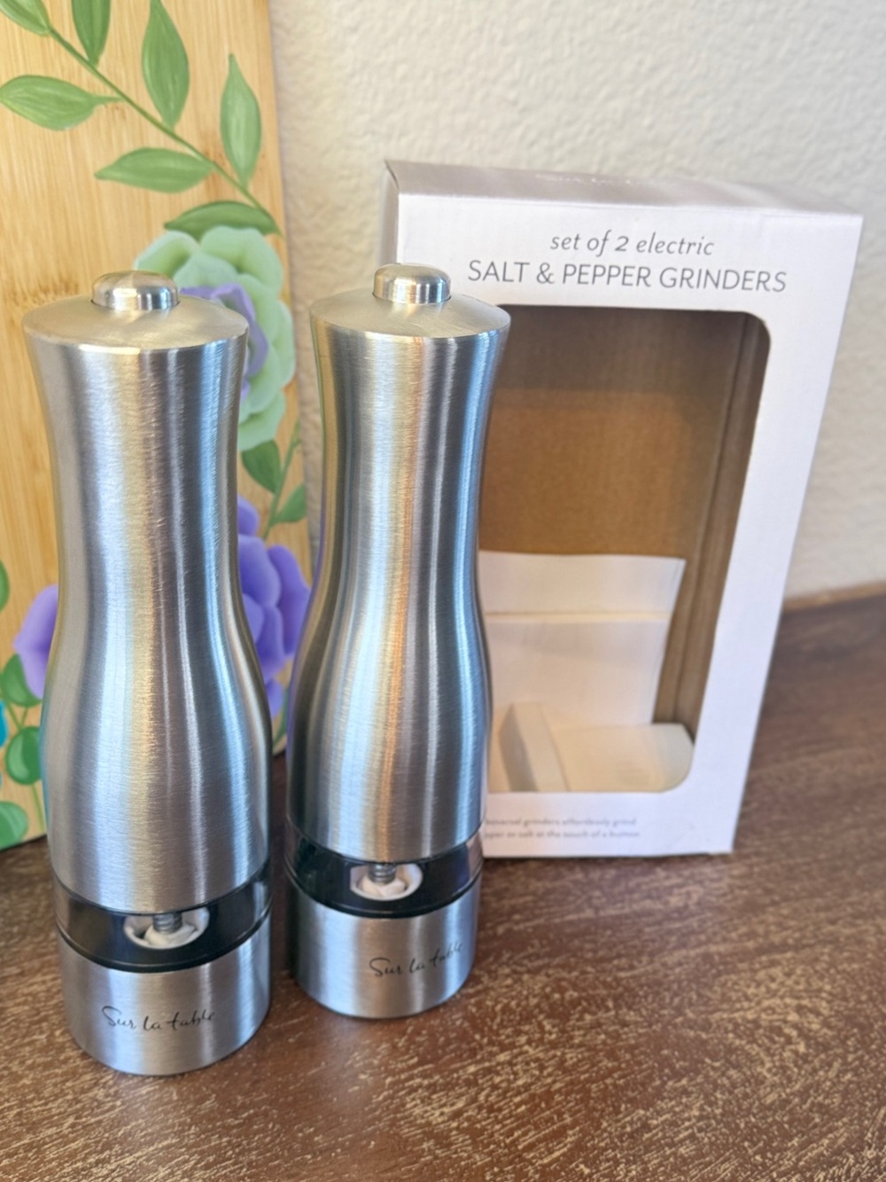 Sur La Table Stainless Steel Electric Salt & Pepper Grinder Set - Picture 15 of 16